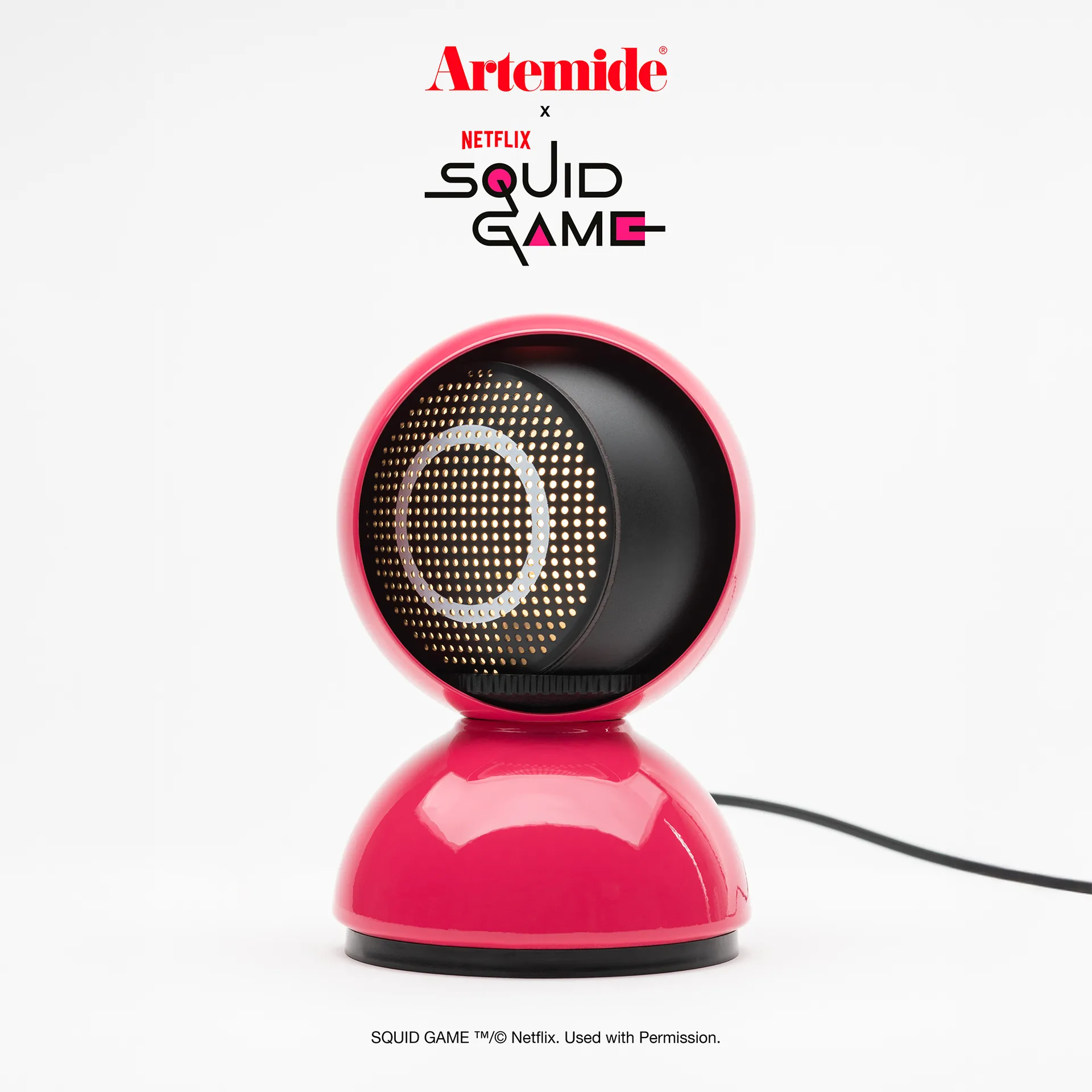 Eclisse x Squid Game bordslampa Special Edition, Guard pink Artemide