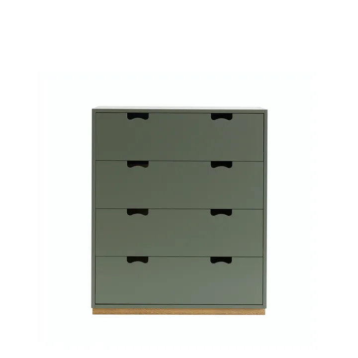 Snö A byrå - green khaki, eksockel - Asplund