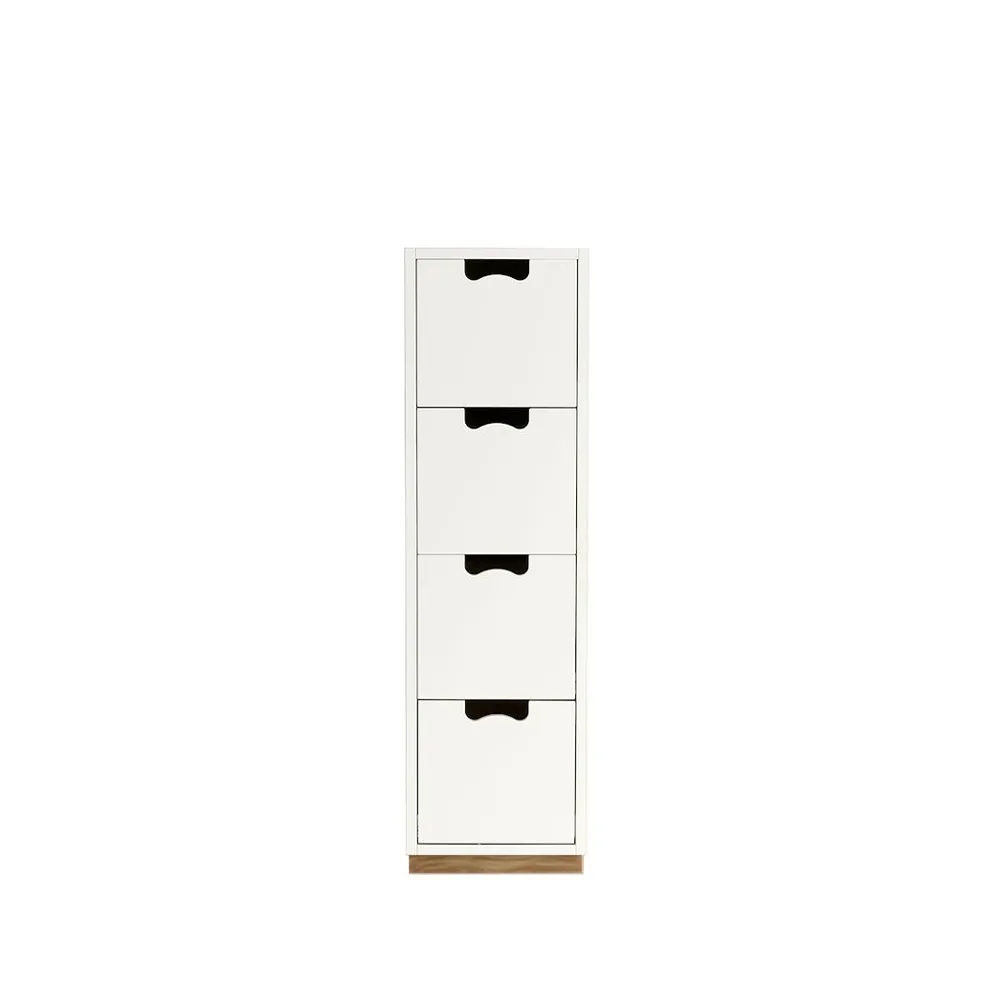 Snö J4 byrå, white, eksockel Asplund