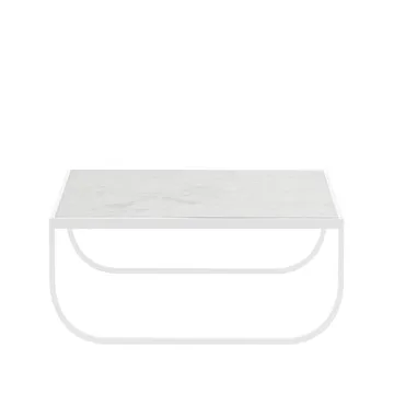 Tati High soffbord - marmor vit, vitt stativ - Asplund