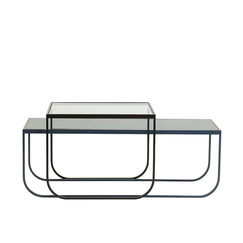 Tati Lounge High soffbord, glas, nordic blue Asplund