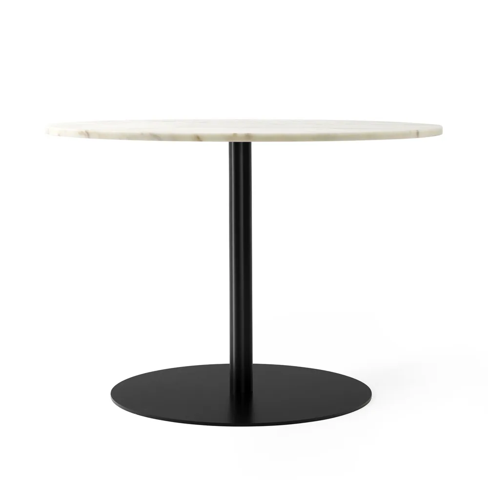 Harbour Column matbord, marble offwhite, ø105 cm, svart stativ Audo Copenhagen