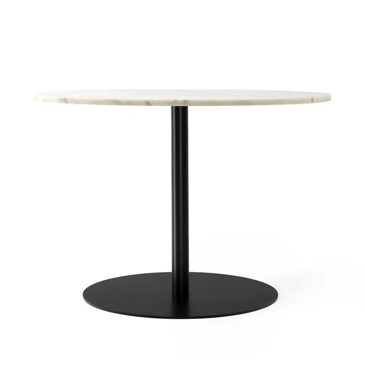 Harbour Column matbord - marble offwhite, ø105 cm, svart stativ - Audo Copenhagen