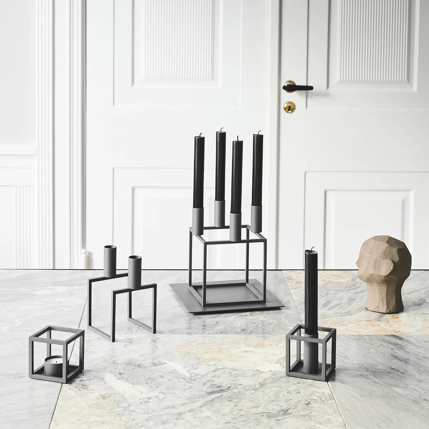 Kubus 4 ljusstake, Grå Audo Copenhagen
