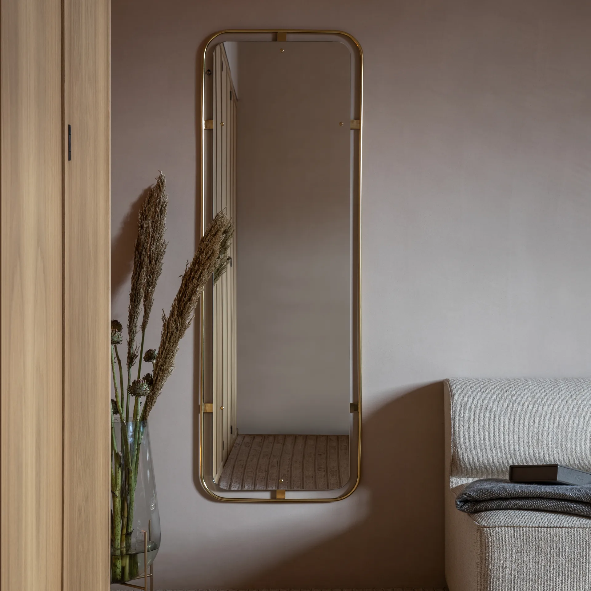 Nimbus spegel rektangulär, Polished brass Audo Copenhagen