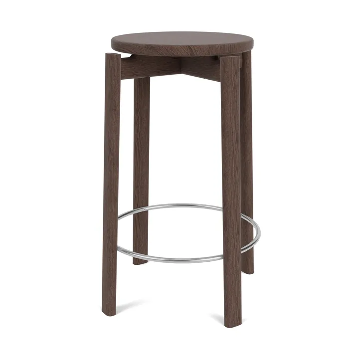 Passage barpall - Mörkbetsad ek-rostfritt stål, 65 cm - Audo Copenhagen