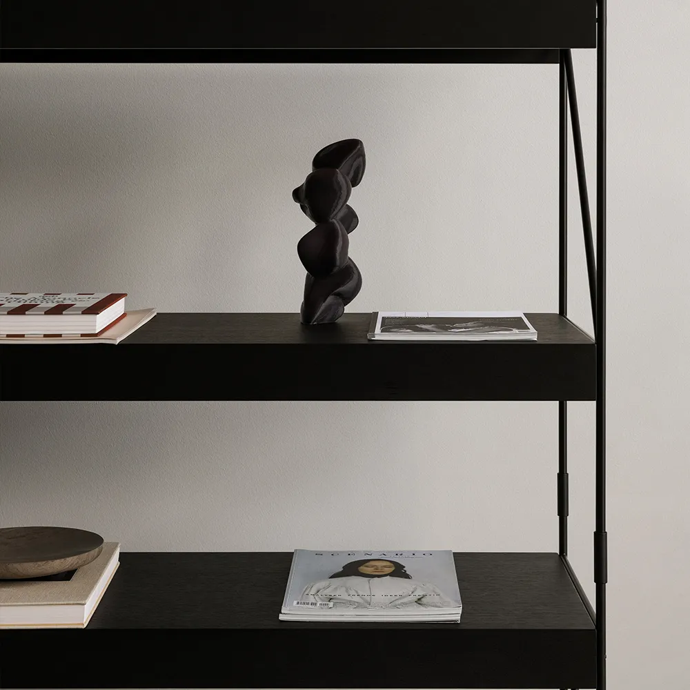 Zet hyllsystem, oak dark stained, 1x2, black steel base Audo Copenhagen