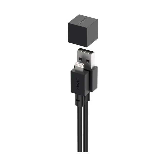 Cable 1 USB A till Lightning kabel 1,7 m, Black Avolt