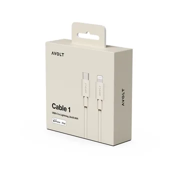 Cable 1 USB C till Lightning laddkabel 2m - Nomad Sand - Avolt