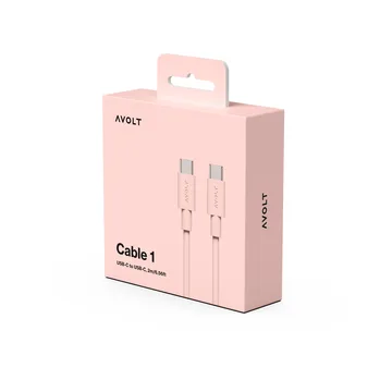 Cable 1 USB-C till USB-C laddningskabel 2 m - New Pink - Avolt