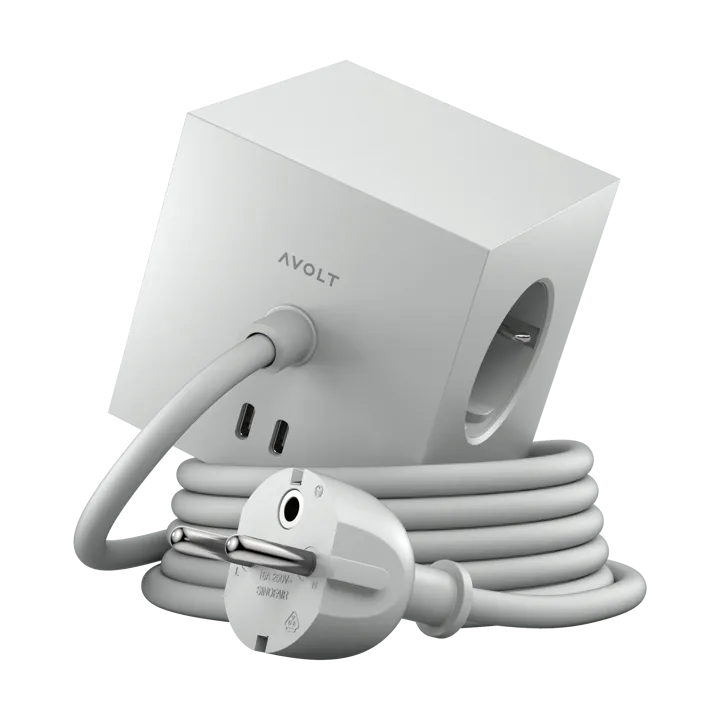 Square 1 grenuttag USB-C 30W 1,8 m - Gotland gray - Avolt