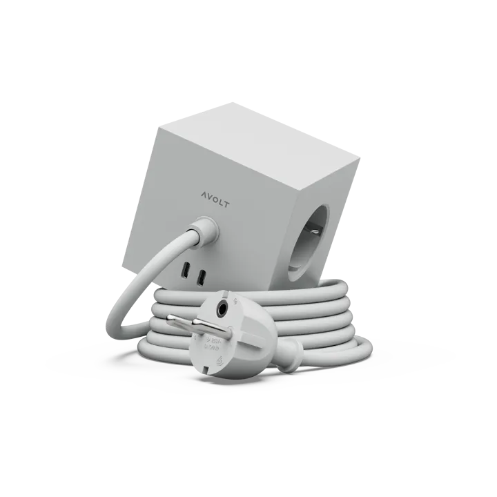 Square 1 grenuttag USB-C 30W 3 m - Gotland Gray - Avolt