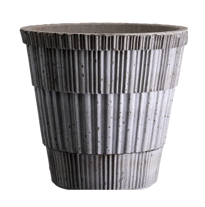 Atlas raw kruka med fat - Grey, Ø25 cm - Bergs Potter
