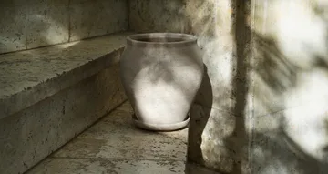 Delphi kruka med fat 2 delar - Grey, Ø20 cm - Bergs Potter