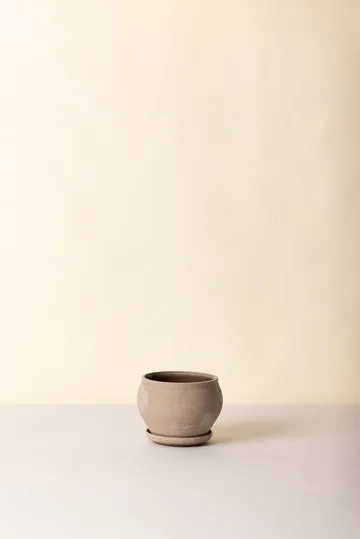 Delphi kruka med fat 2 delar - Grey, Ø24 cm, low - Bergs Potter