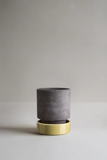 Hoff kruka - Ø14 cm, Raw Grey-Pale Yellow - Bergs Potter