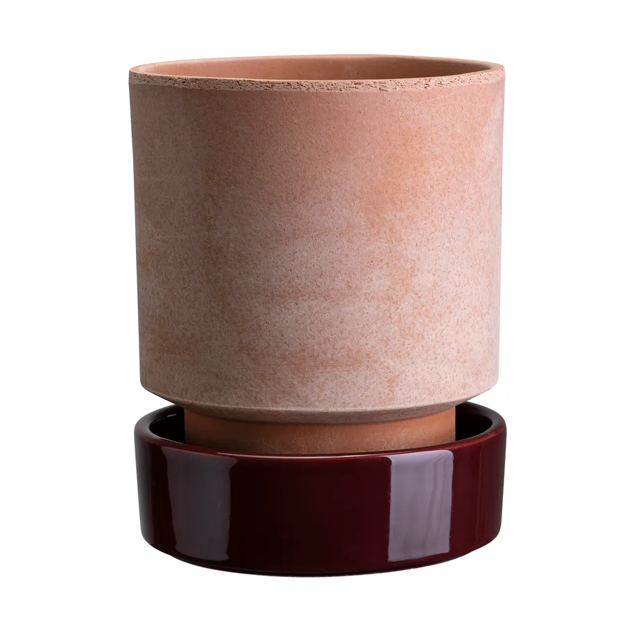 Hoff kruka, Ø16 cm, Raw Rosa-Deep Burgundy Bergs Potter