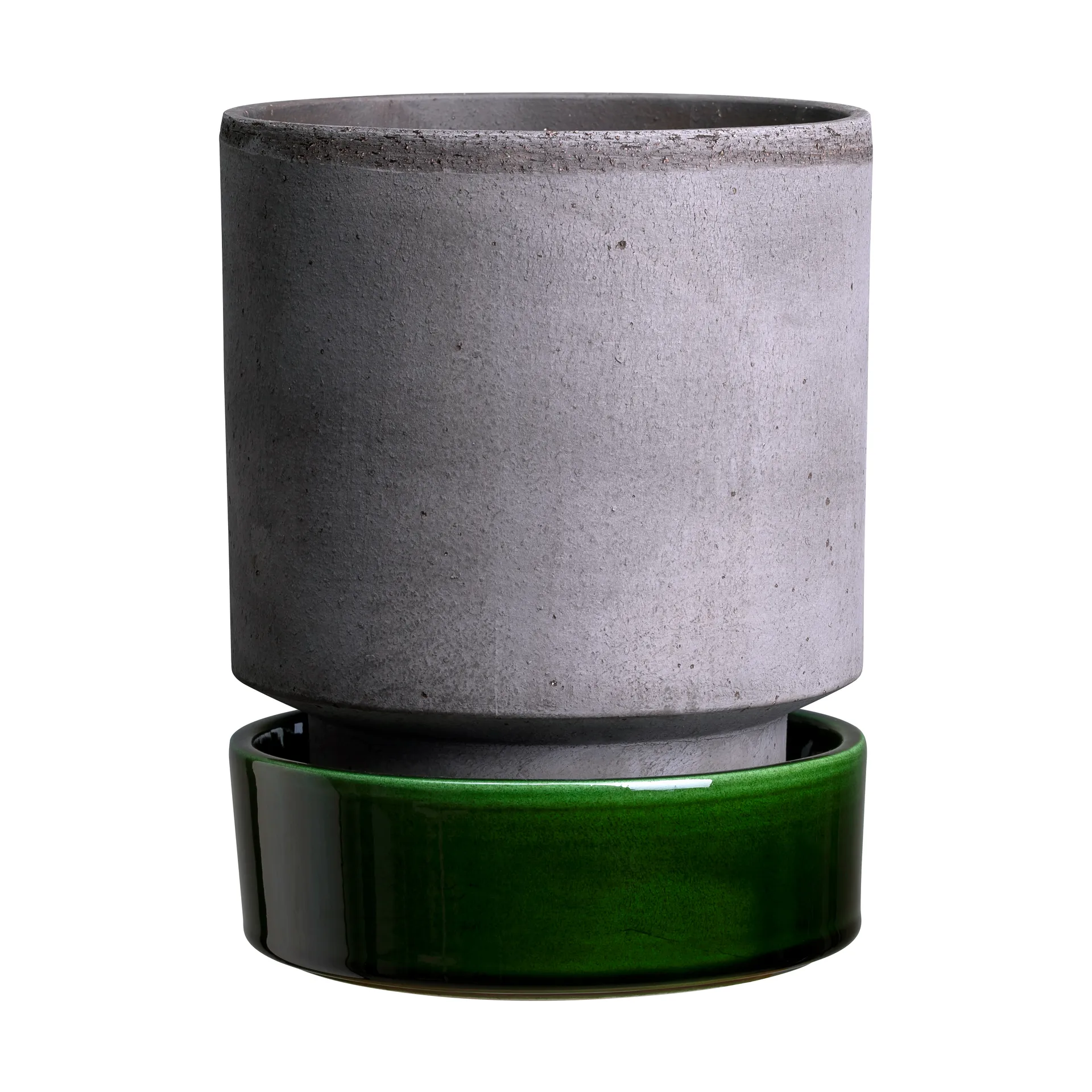 Hoff kruka, Ø18 cm, Raw Grey-Emerald Green Bergs Potter