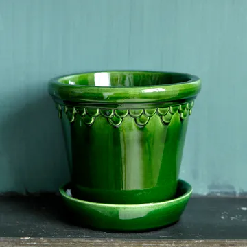 Köpenhamn kruka glaserad Ø16 cm - Grön - Bergs Potter