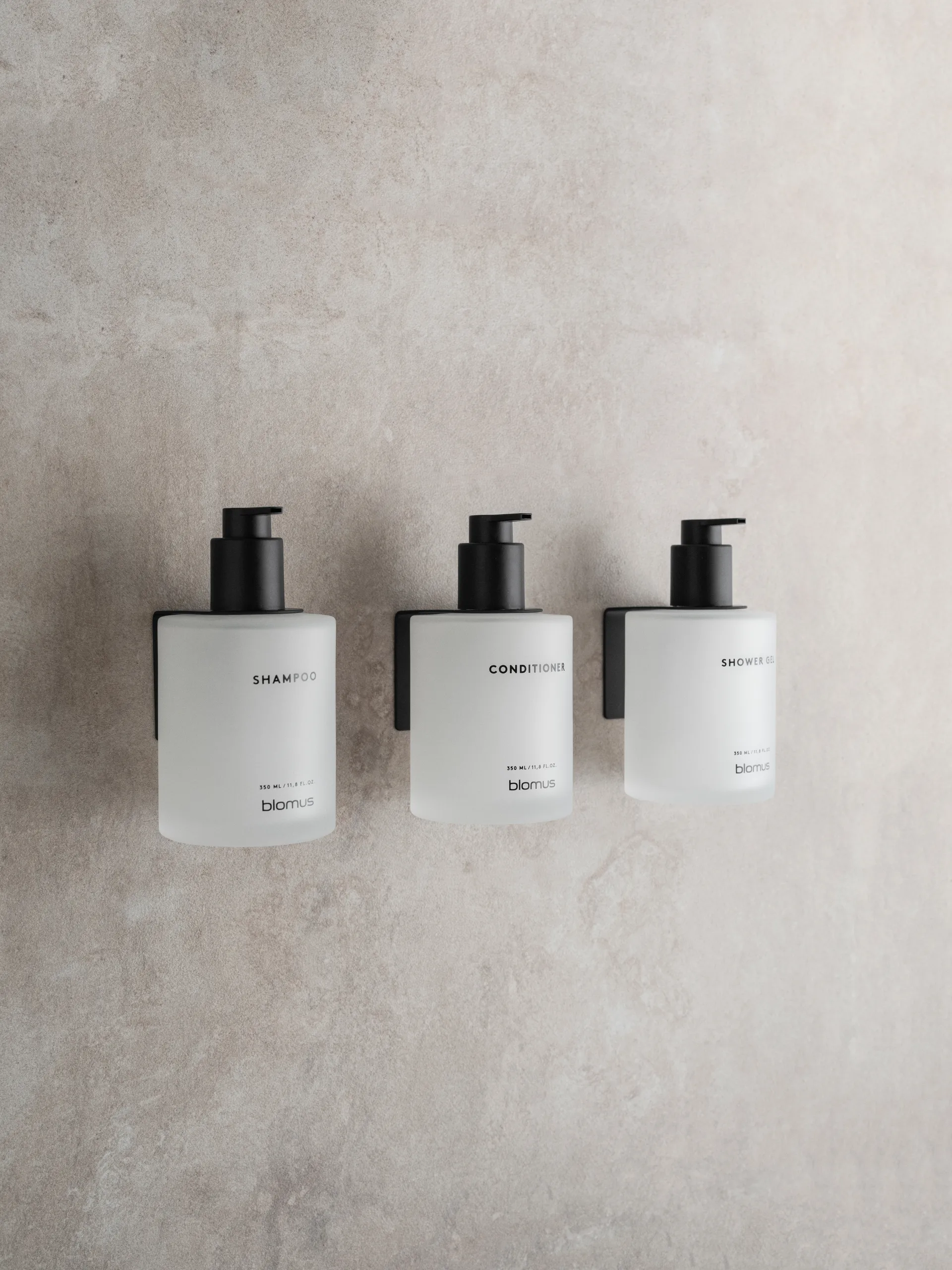 Kirei glasflaskor inkl vägghållare 3-pack, Vit, limmonterad blomus