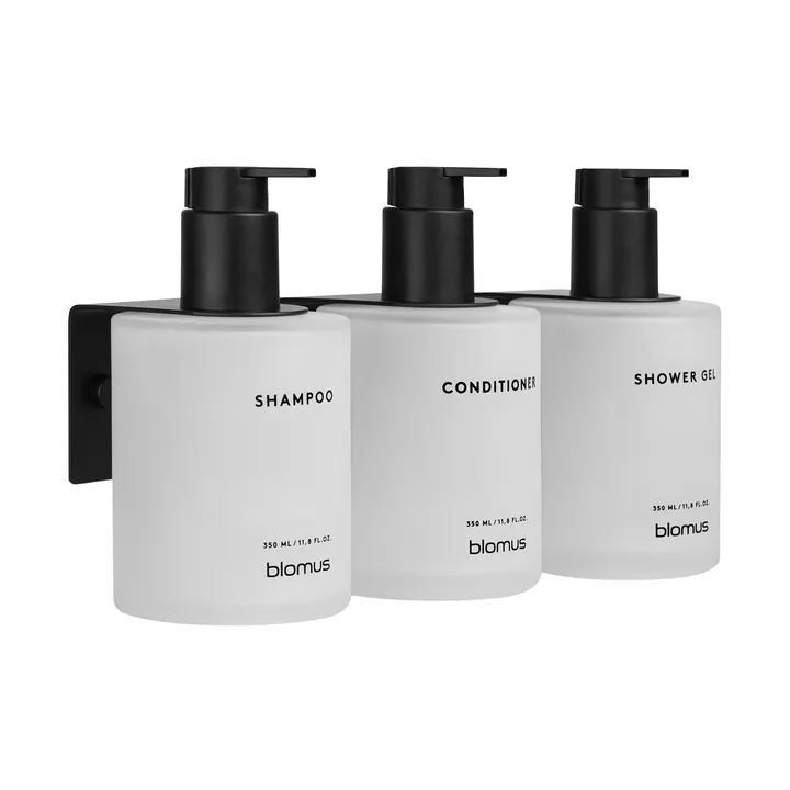 Kirei glasflaskor inkl vägghållare 3-pack - Vit, monteras med skruv - blomus