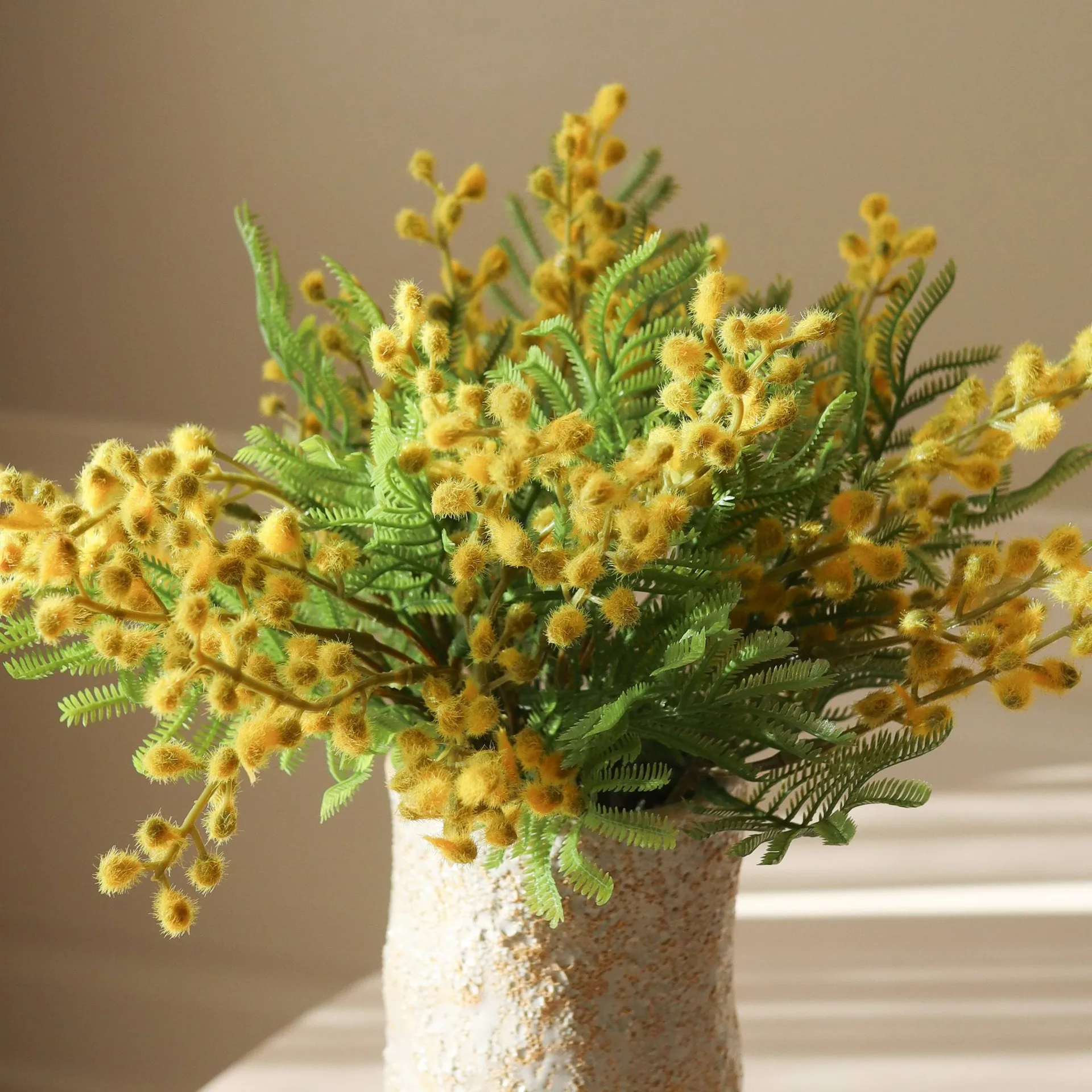 Mimosa konstgjord bukett, Mini, gul 10 st Botané