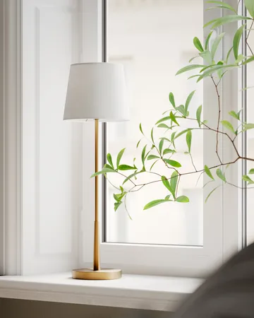 Lumi bordslampa 68,5 cm - Guld-vit - By Rydéns