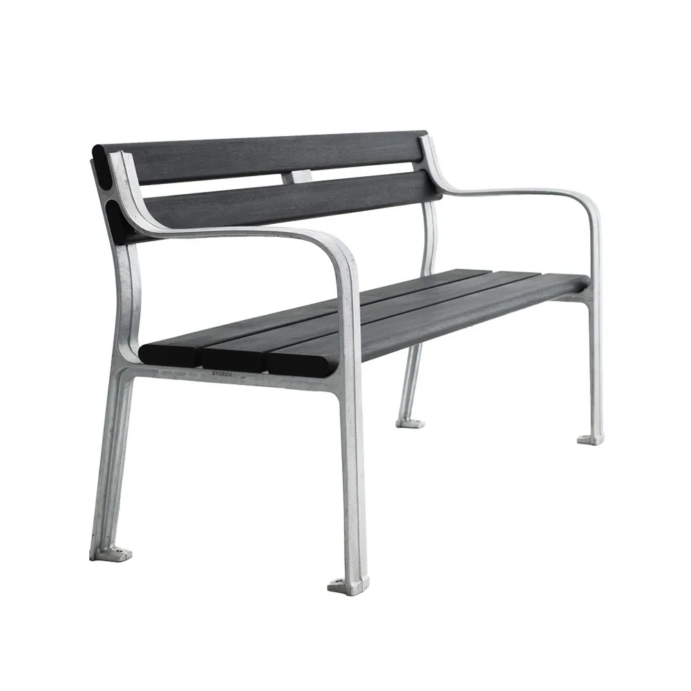 Joy soffa, Mahogny svart lasyr, rå aluminiumstativ Byarums bruk