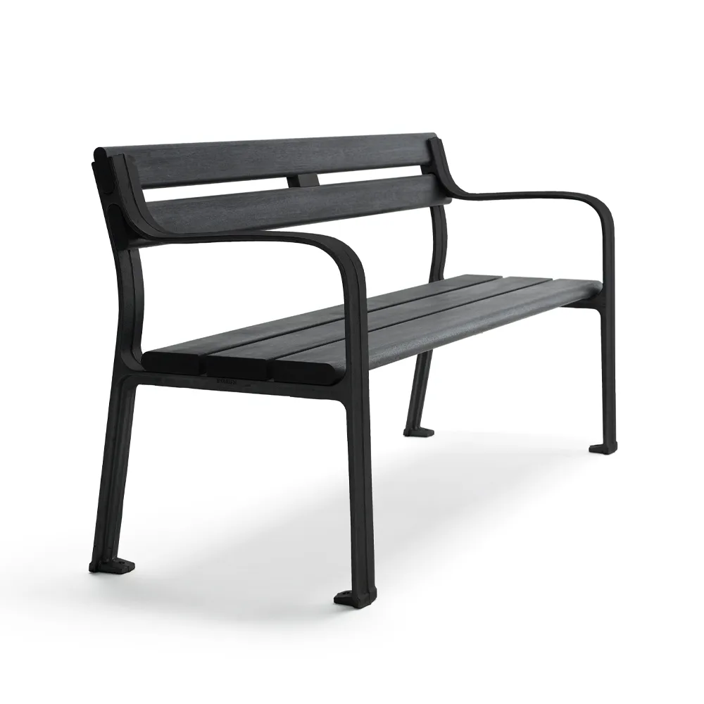 Joy soffa, Mahogny svart lasyr, svart stativ Byarums bruk