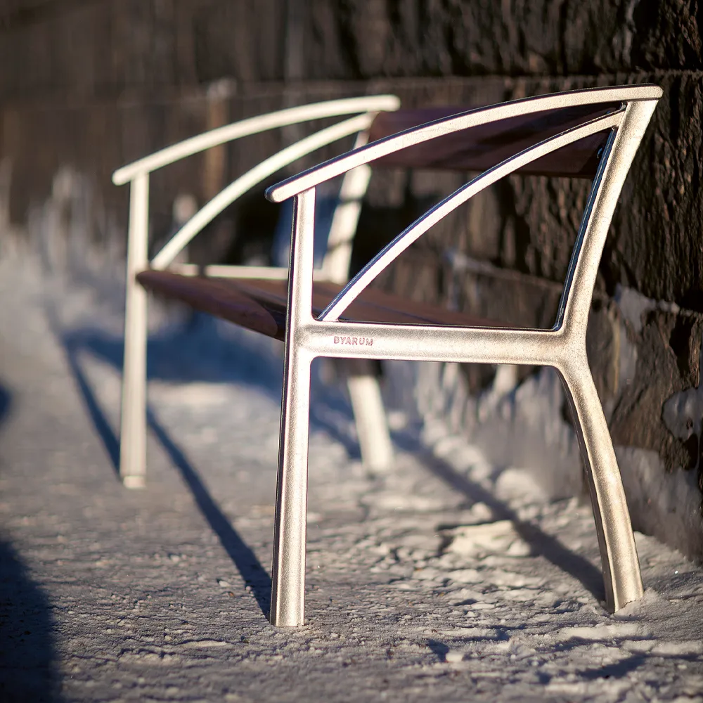 Vasa soffa, Mahogny, rå aluminiumstativ Byarums bruk