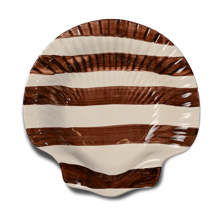 Armona stripe tallrik 23,5x23,5 cm - Mörkbrun-vit - Byon
