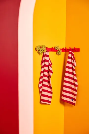 Leya stripe kökshandduk 50x70 cm 2-pack - Röd-rosa - Byon