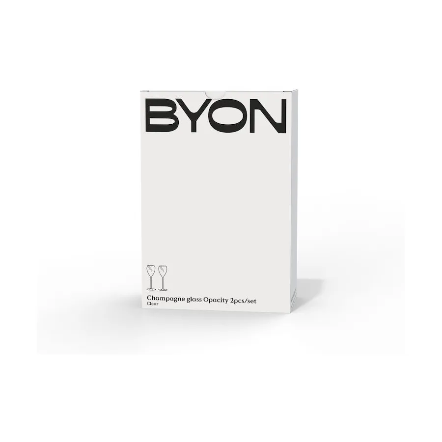 Opacity champagneglas 16 cl 2-pack, Klar Byon