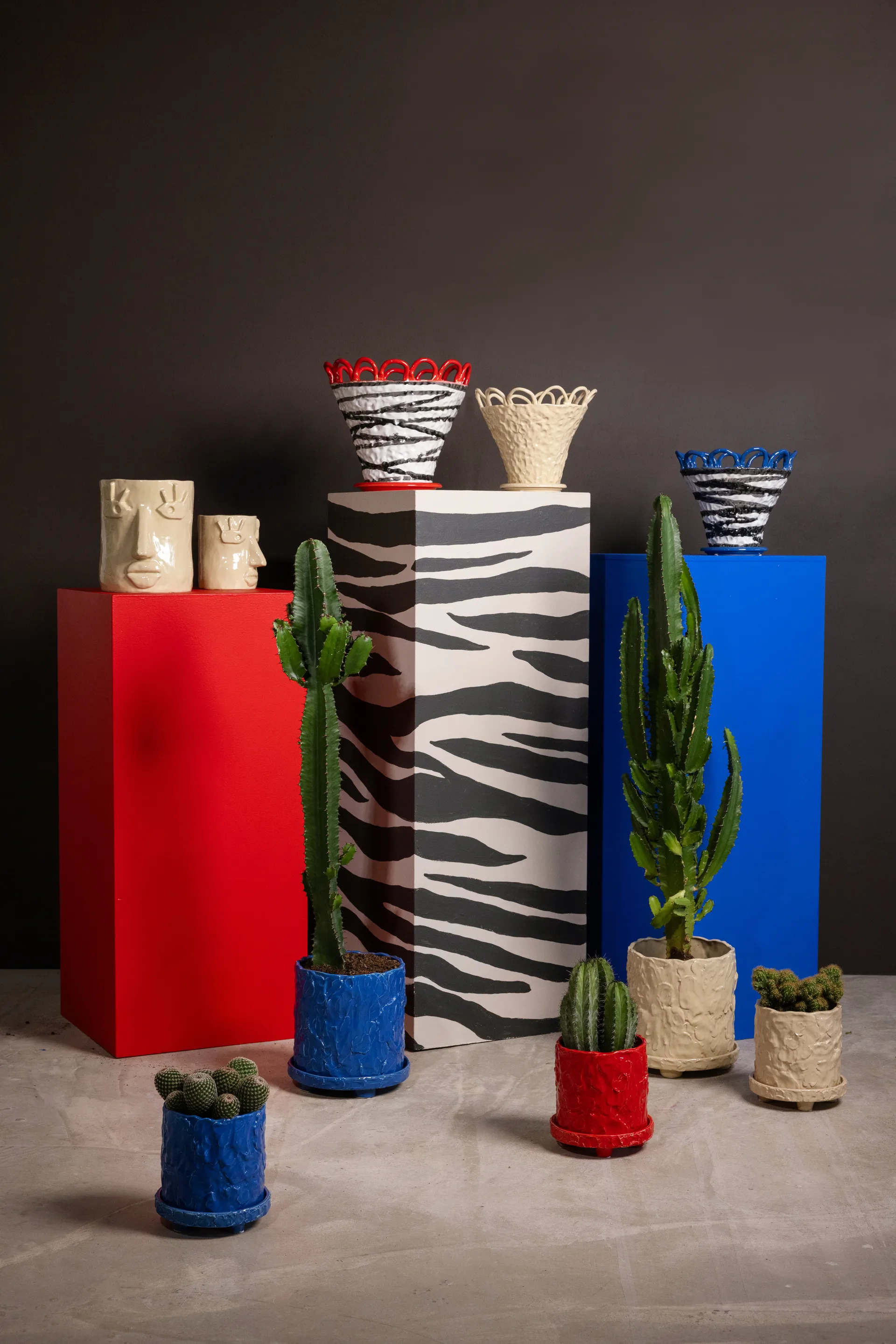 Patty kruka S Ø25 cm, Zebra-blå Byon