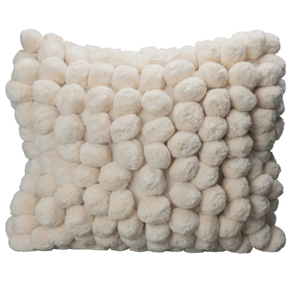 Pom Pom kudde 45x45 cm, Off white Byon