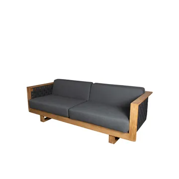 Angle Soffa 3-sits - Dark grey, teak - Cane-line