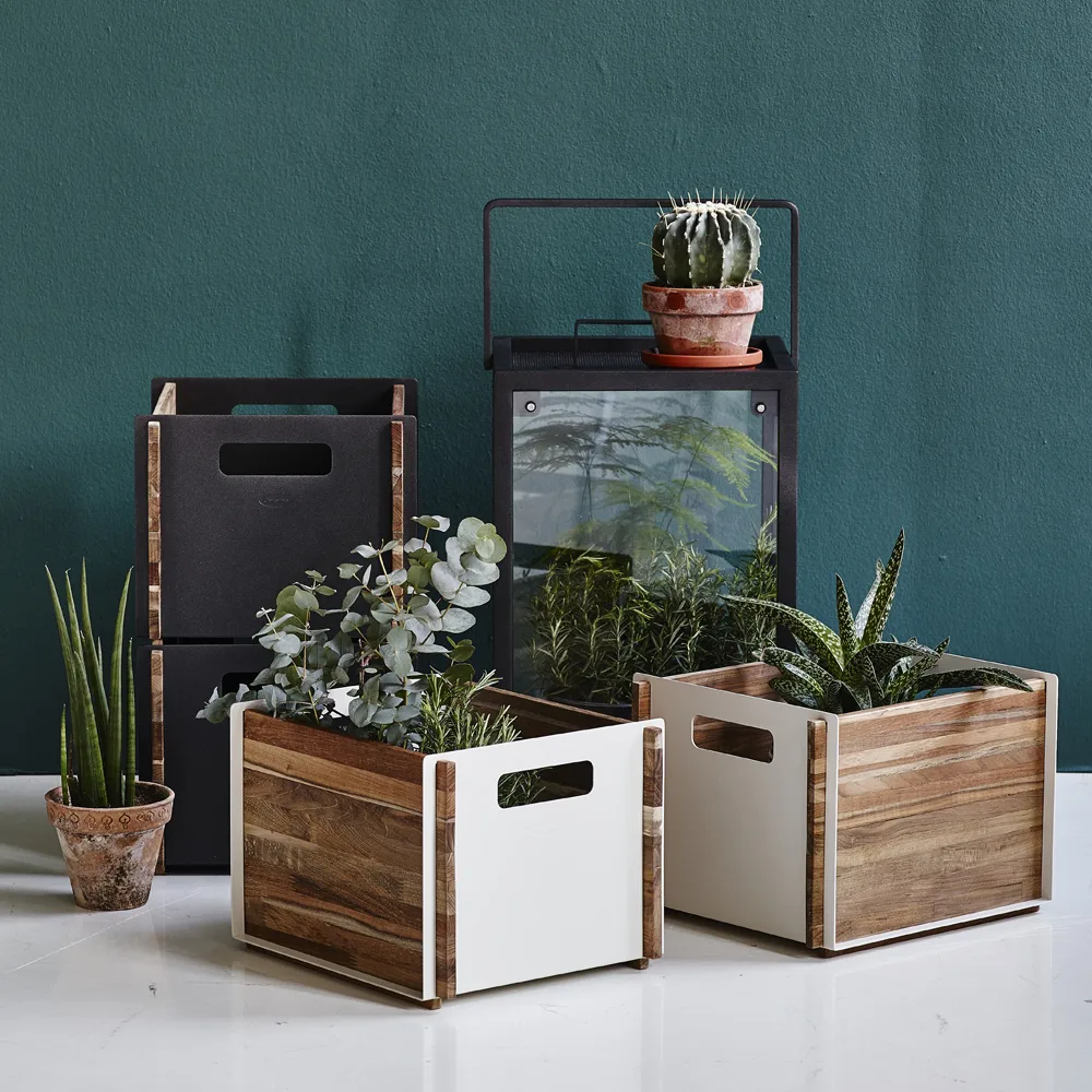 Box förvaring, White, teak Cane-line