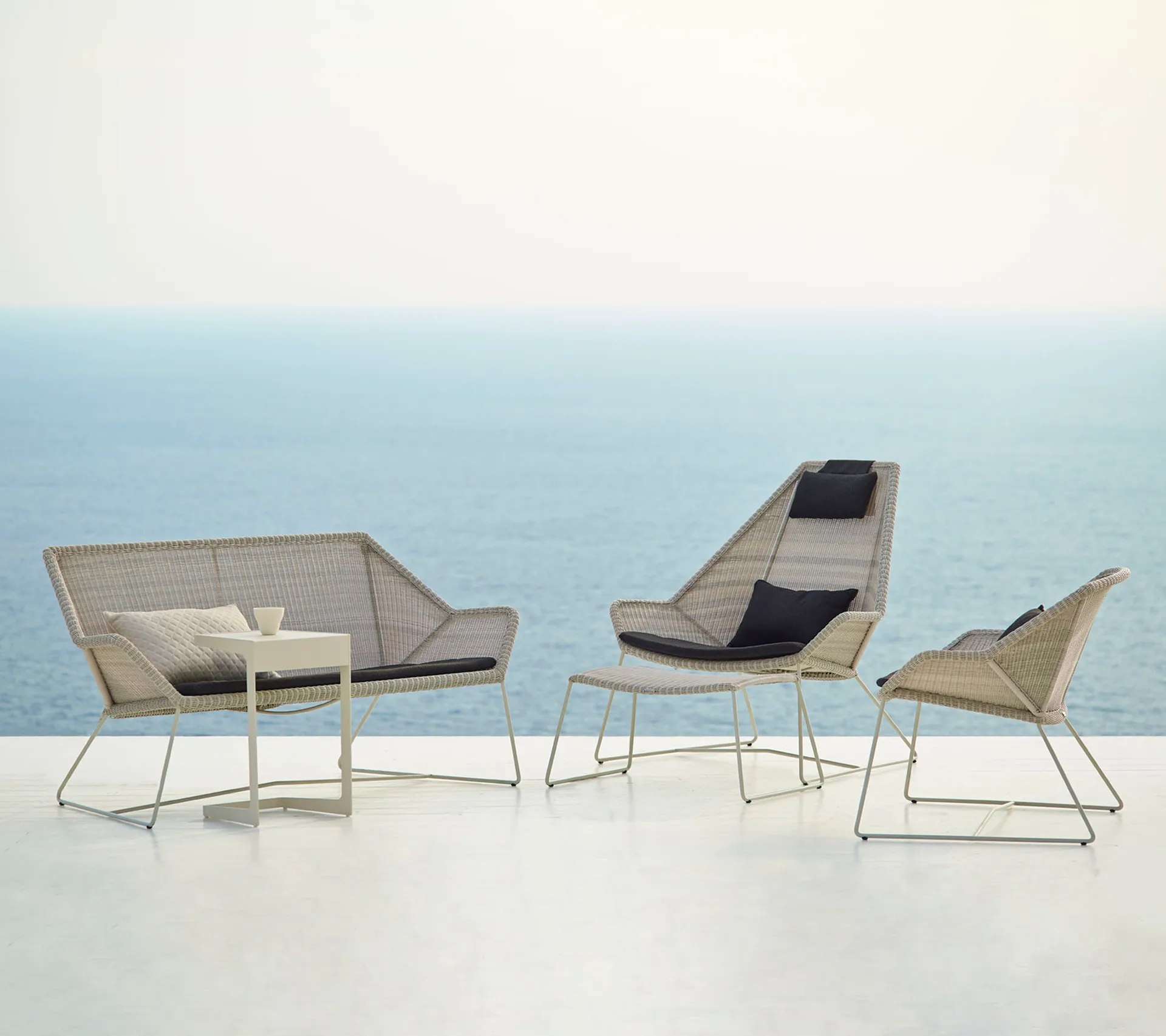 Breeze dynset loungefåtölj hög rygg, Cane-line Natté black Cane-line