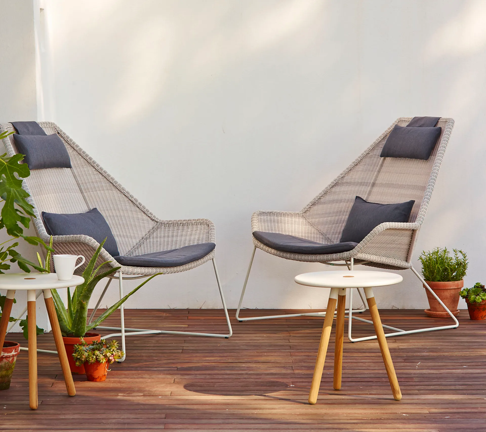 Breeze dynset loungefåtölj hög rygg, Cane-line Natté grey Cane-line