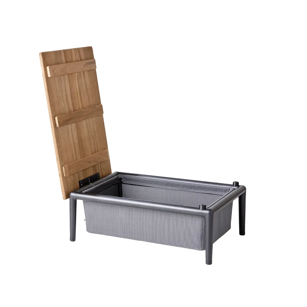 Conic boxbord, Grey, teak Cane-line