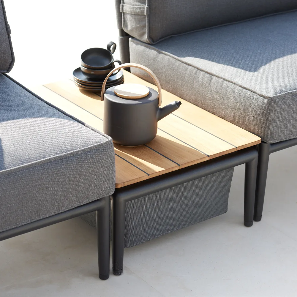 Conic boxbord, Grey, teak Cane-line