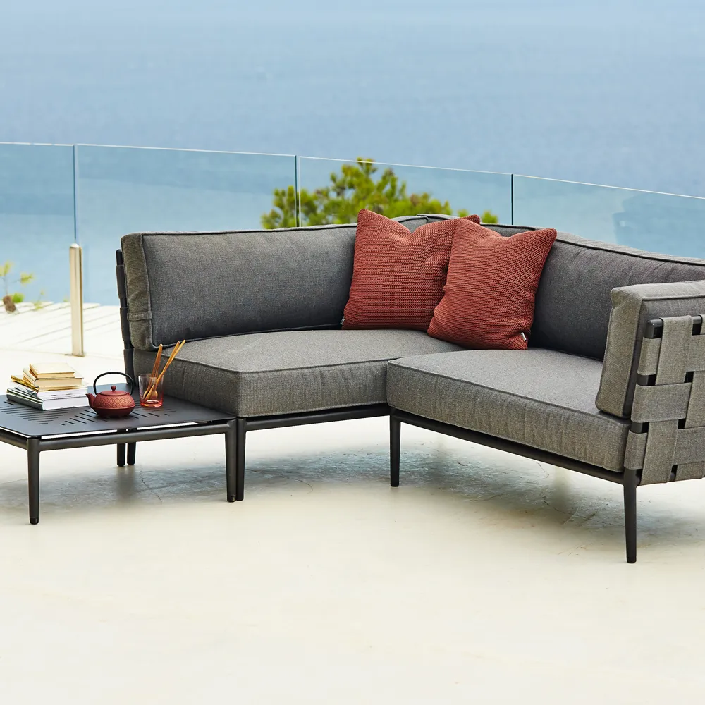 Conic modulsoffa, Cane-Line airtouch grey, höger, inkl. dynor Cane-line