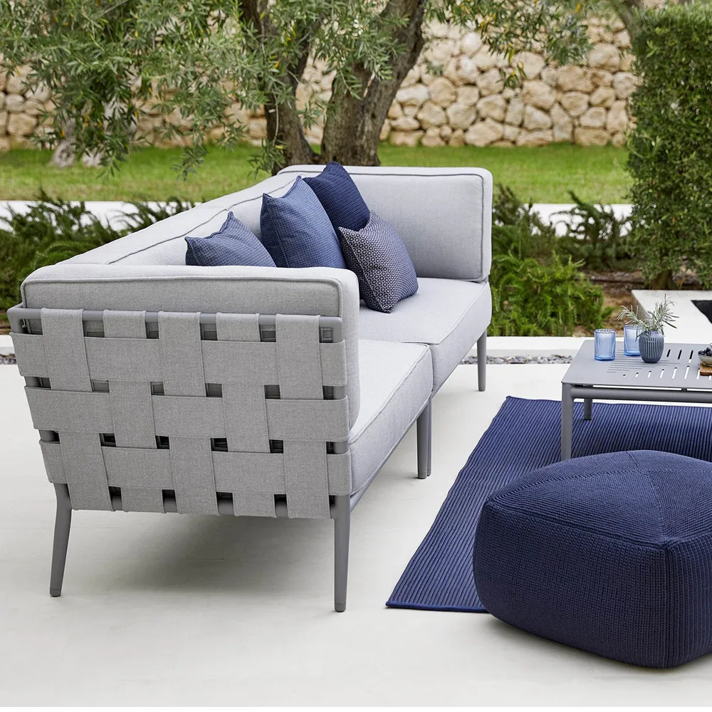 Conic modulsoffa, Cane-Line airtouch grey, höger, inkl. dynor Cane-line