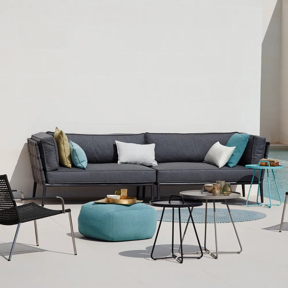 Conic modulsoffa, Cane-Line airtouch grey, höger, inkl. dynor Cane-line
