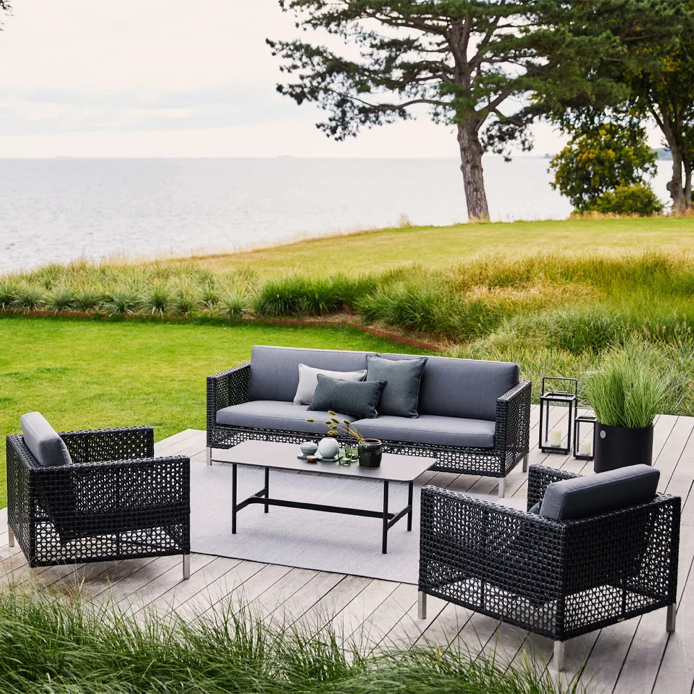 Connect soffa 3-sits, Anthracite Cane-line