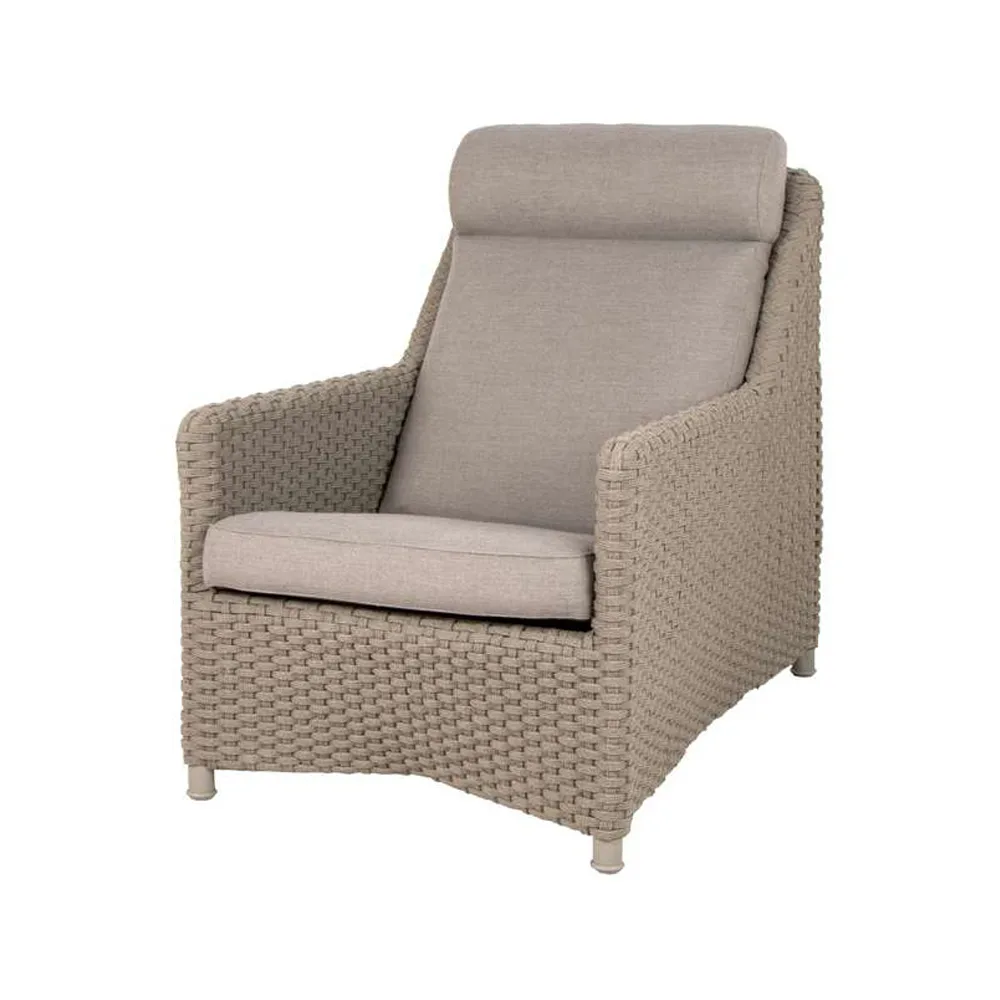 Diamond highback fåtölj soft rope, Cane-Line Natté taupe Cane-line