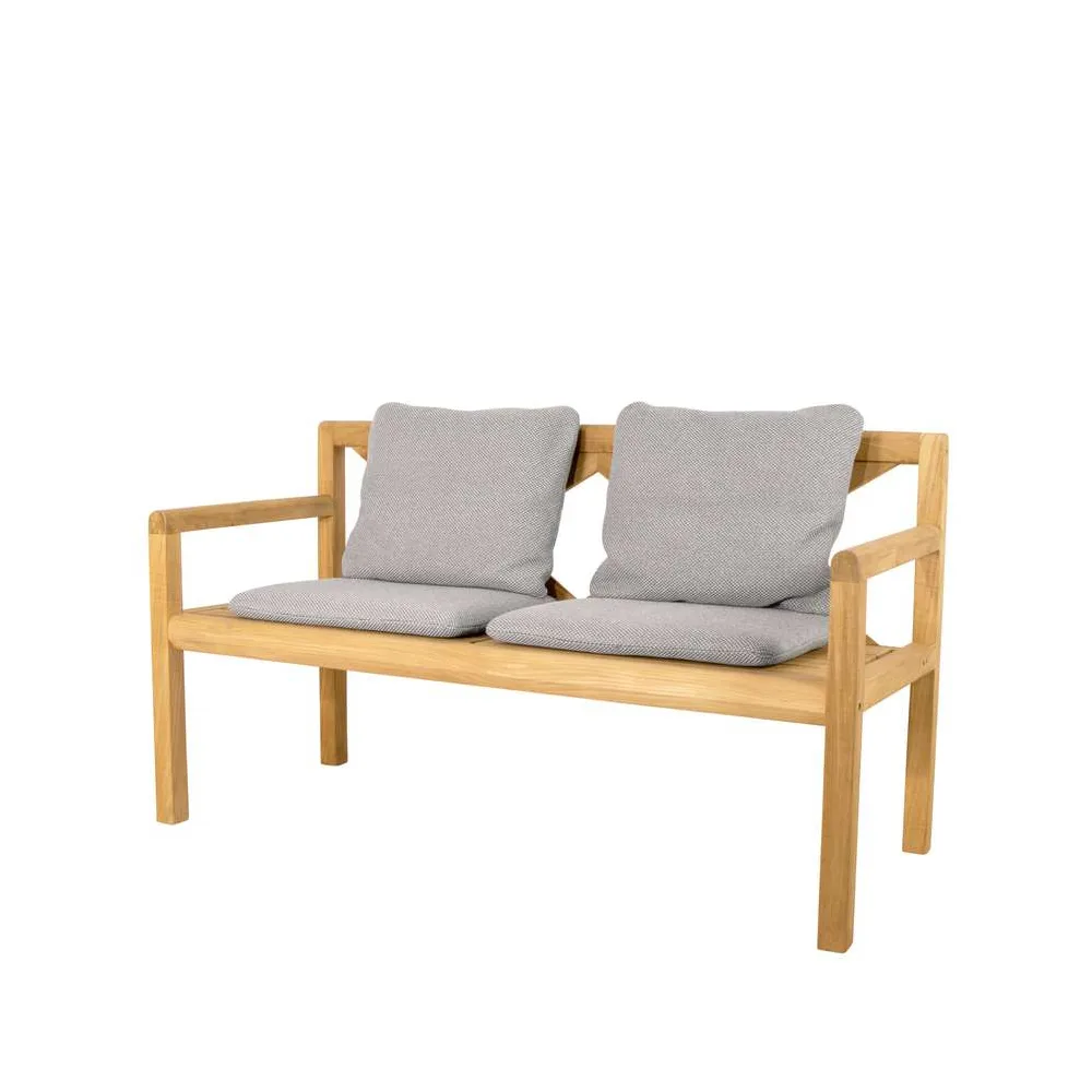 Grace 2-sits bänk, Light grey, teak Cane-line