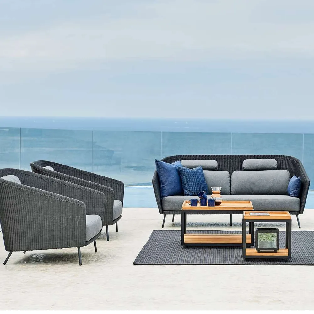 Level soffbord teak 79x79 cm, Lava grey Cane-line