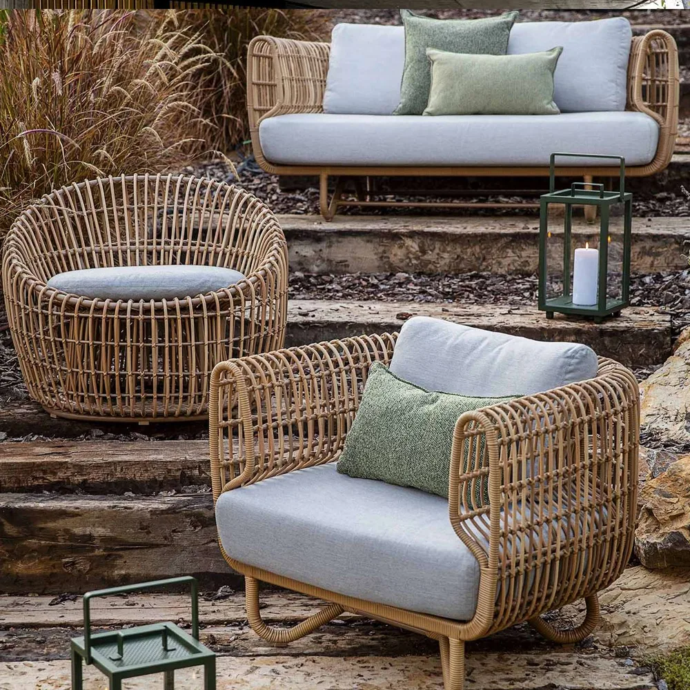 Nest soffa 2-sits, Natural, Cane-Line Natté grey Cane-line