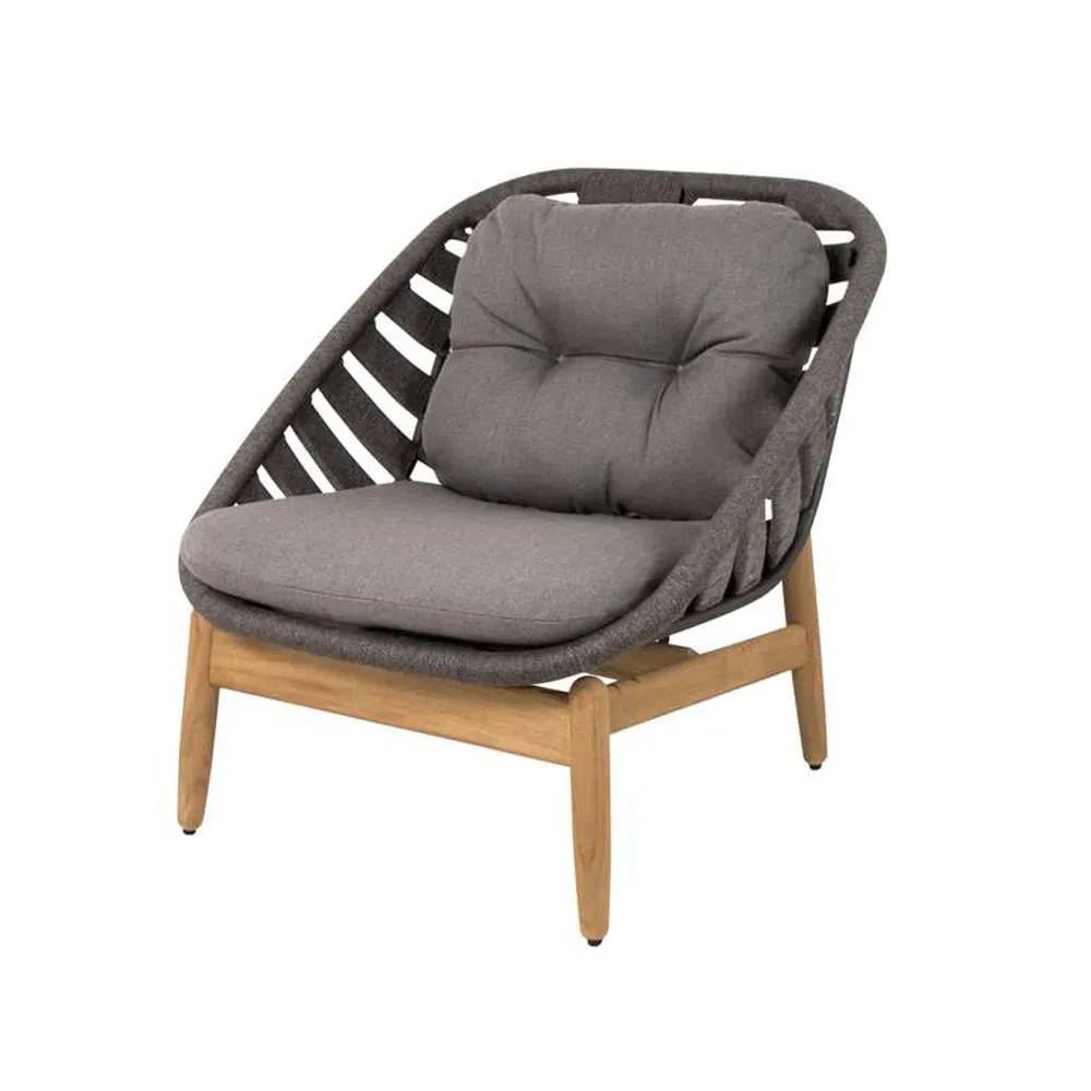 Strington loungefåtölj, Cane-Line Airtouch dark grey-teak Cane-line